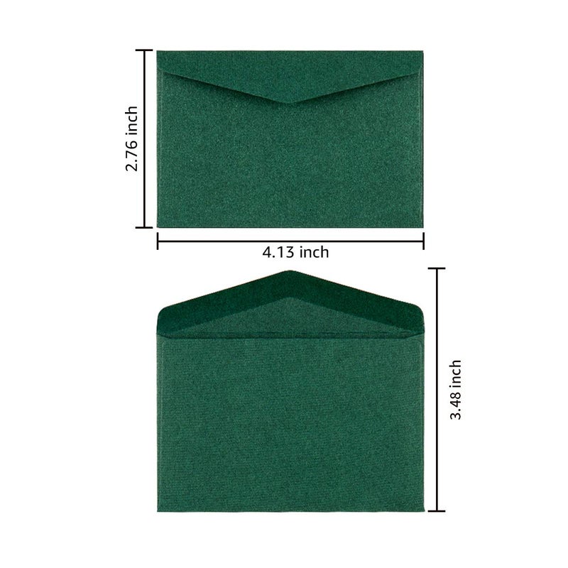 Homtable 120 Pack Mini Envelopes Christmas Red and Green Envelopes Self-Adhesive Kraft Paper Tiny Pockets for Holiday Small Gift Cards Invitations Business Notes(4.13"Ã—2.76") (Green) - Image 2